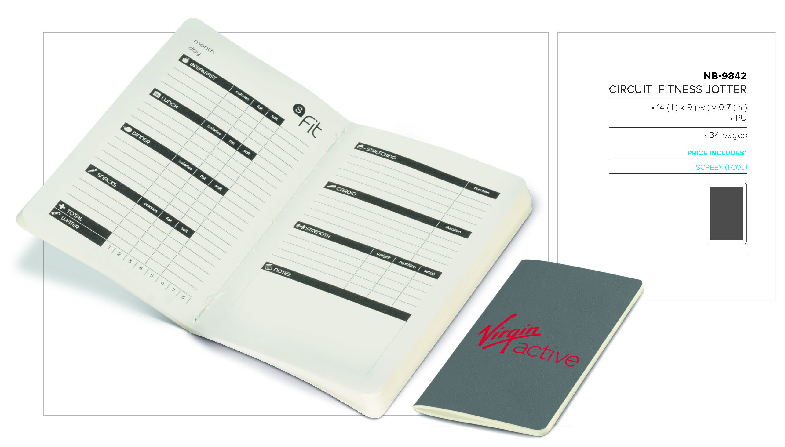 NB-9842 - Circuit Simply Fitness Jotter - Catalogue Image